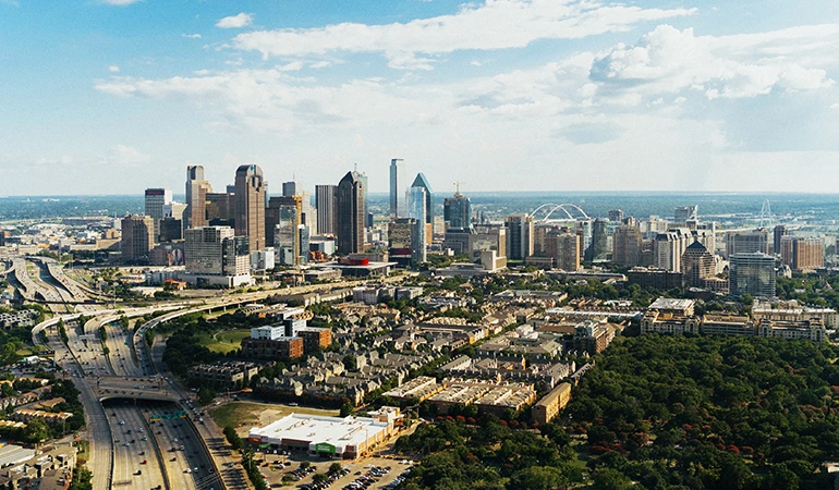 Dallas skyline (aerial)